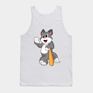 Cat Baseball Baseball bat Tank Top